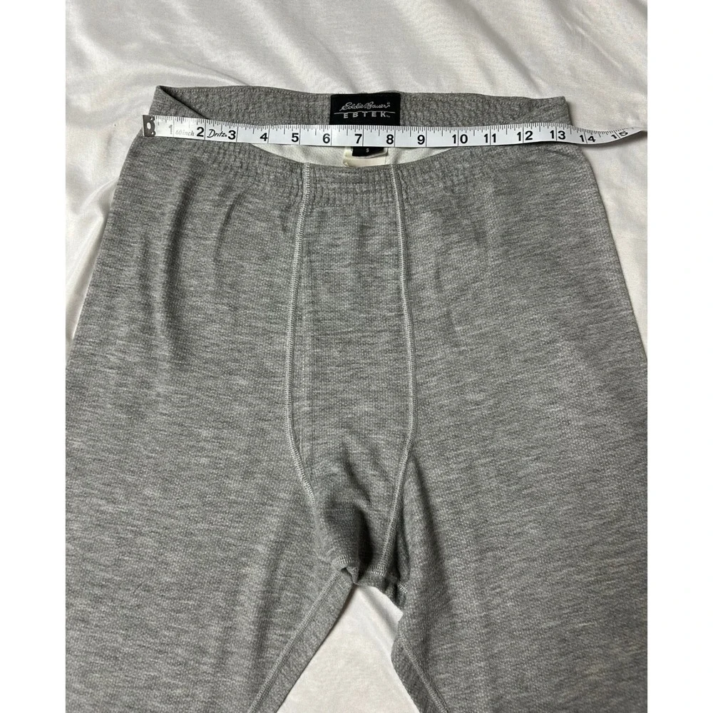 Eddie Bauer EBTEK Mens Small Thermal Base Layer Pants Gray Leggings Vtg Made USA